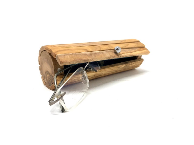 Etui à lunettes en bois d'olivier Etui à lunettes coque rigide stable robuste image 1