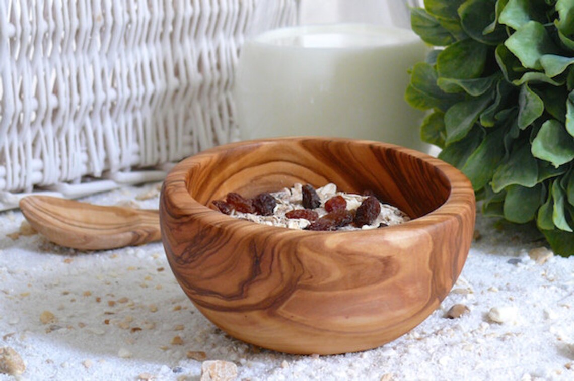 Cereal bowl approx. Ø 16 cm / 6.3 made of olive wood Etsy