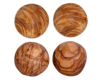 Juego de 4 bolas decorativas, bolas de relajación, madera de olivo, diámetro aproximado ø 3,5 cm