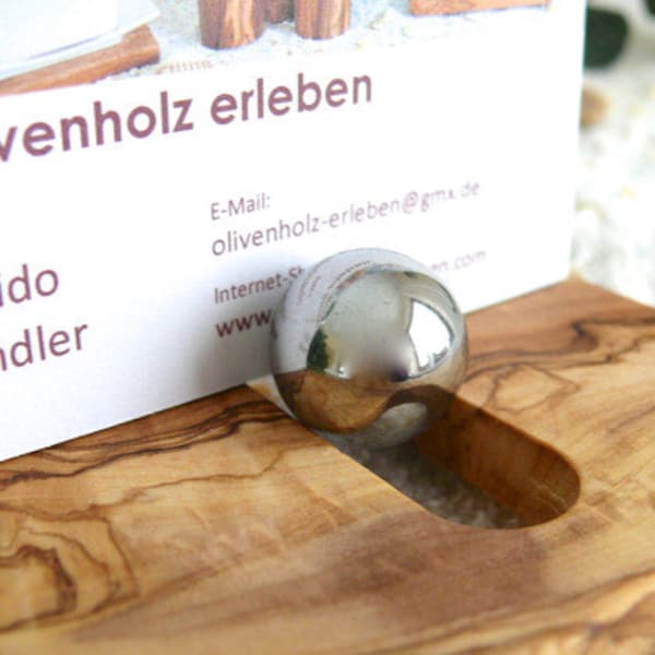 Holder for business cards made of olive wood