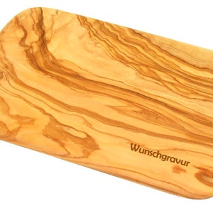 Cutting board with engraving, 22 x 14 cm / 8.6 x 5.5&quot; olive wood