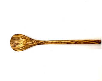 Kochlöffel rund, Olivenholz, langer Stiel, Holzlöffel, langlebiges Naturprodukt, klassisch, Nachhaltig kochen, geschmacksneutral