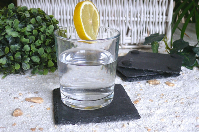 Slate coasters SQUARE Set of 6