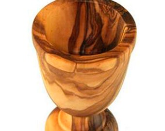 Coquetier En Bois D'Olivier Fait Main - Support à Œufs Unique, Mini Gobelet Déco - Pièce Unique Artisanale - 12