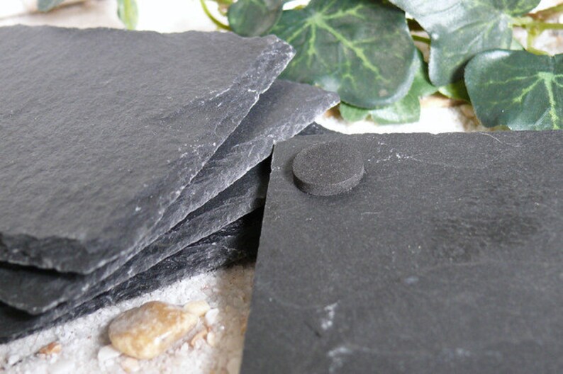 Slate coasters SQUARE Set of 6