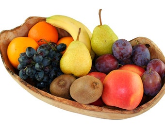 Obstschale rustikal oval aus Olivenholz, 34 – 36 cm