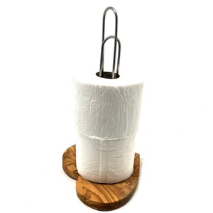 Toilet roll stand DESIGN in heart shape made of olive wood Toilet roll stand