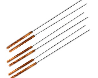 Grill skewer set of 6 (approx. 58 cm) with olive wood handle