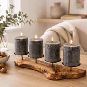Stumpenkerzenhalter holz