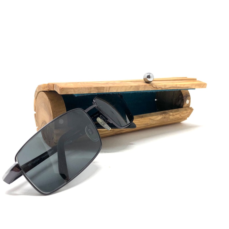 Etui à lunettes en bois d'olivier Etui à lunettes coque rigide stable robuste image 5