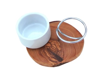 LA SPECIA egg cup with porcelain bowl and stainless steel egg holder