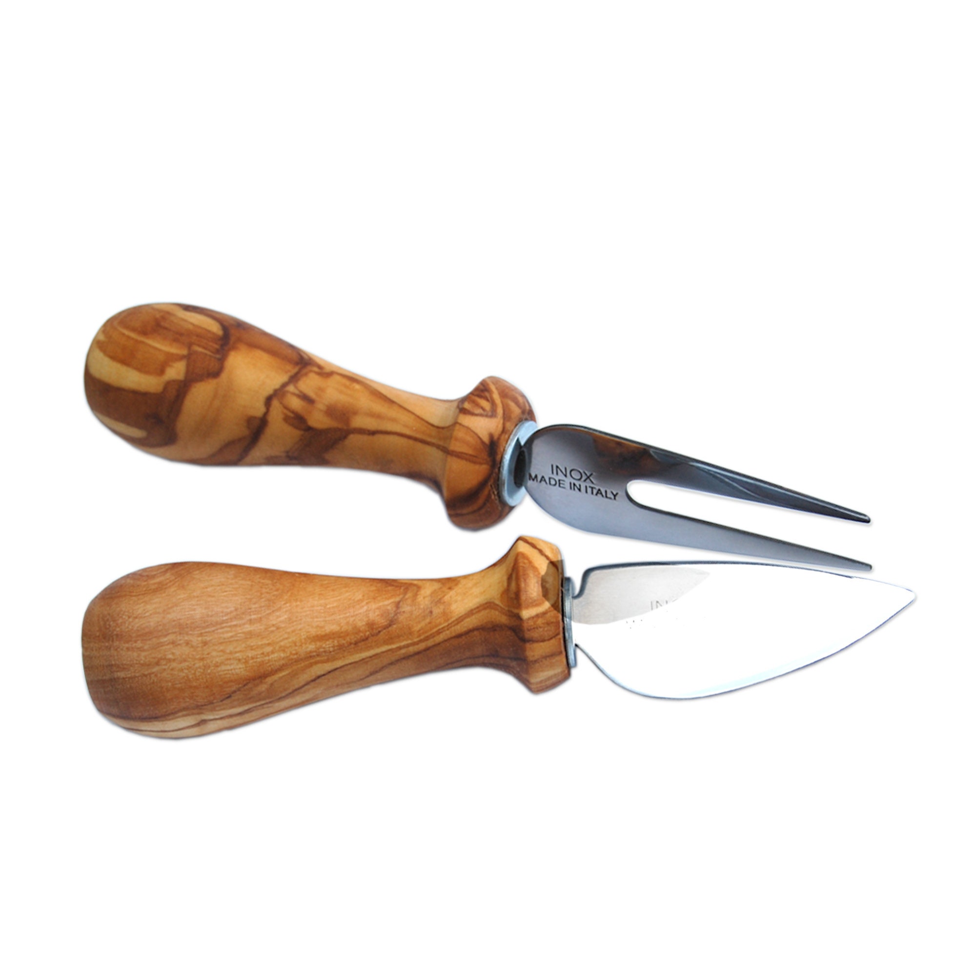 Set of 2 pieces – cheese knife and cheese fork with olive wood handle