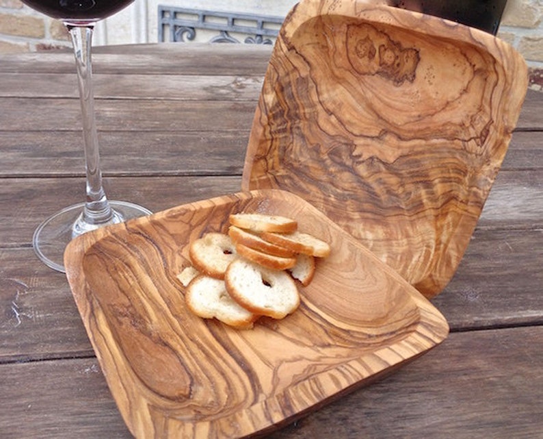 Olive wood bowl rect. 13 x 13 cm / 5.1 x 5.1 inches image 5