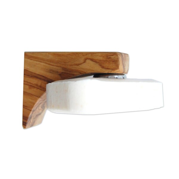 Magnetic soap holder PONTE approx. 8 cm including soap platelets made of olive wood