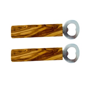 Set of 2 bottle openers ECKI with handle made of olive wood, man, father's day, grandpa, beer, bottle opener, midwife, gift, barbecue