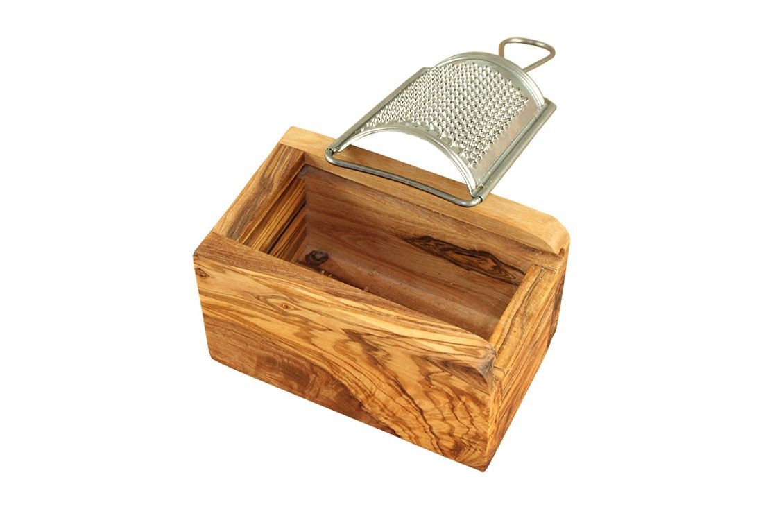 Carved Olive Wood and Stainless Steel Cheese Grater — Broders