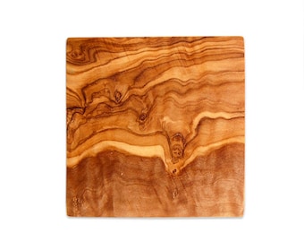 Set of 10 coasters SQUARE 9 x 9 cm / 3.5 x 3.5 inch, olive wood