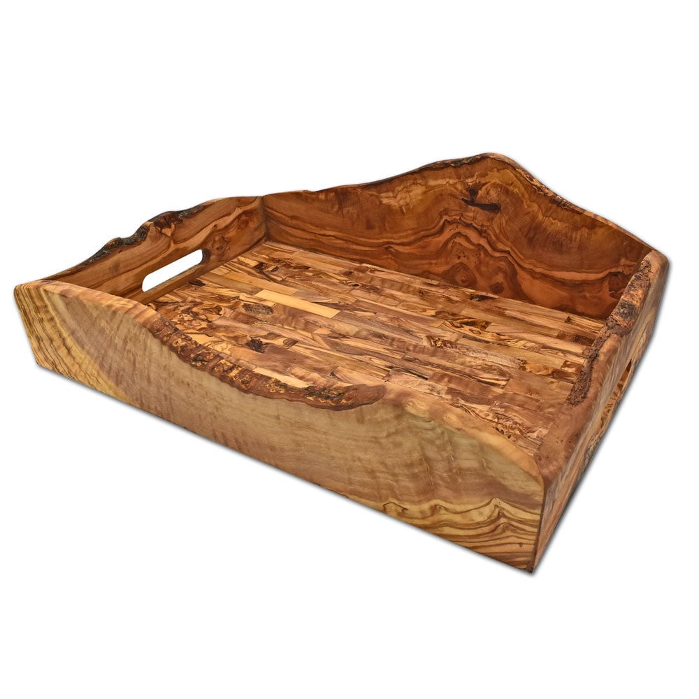 Rustic serving tray made of olive wood 44 x 30 cm Etsy