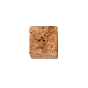 Cube-shaped salt shaker WÜRFEL made of olive wood