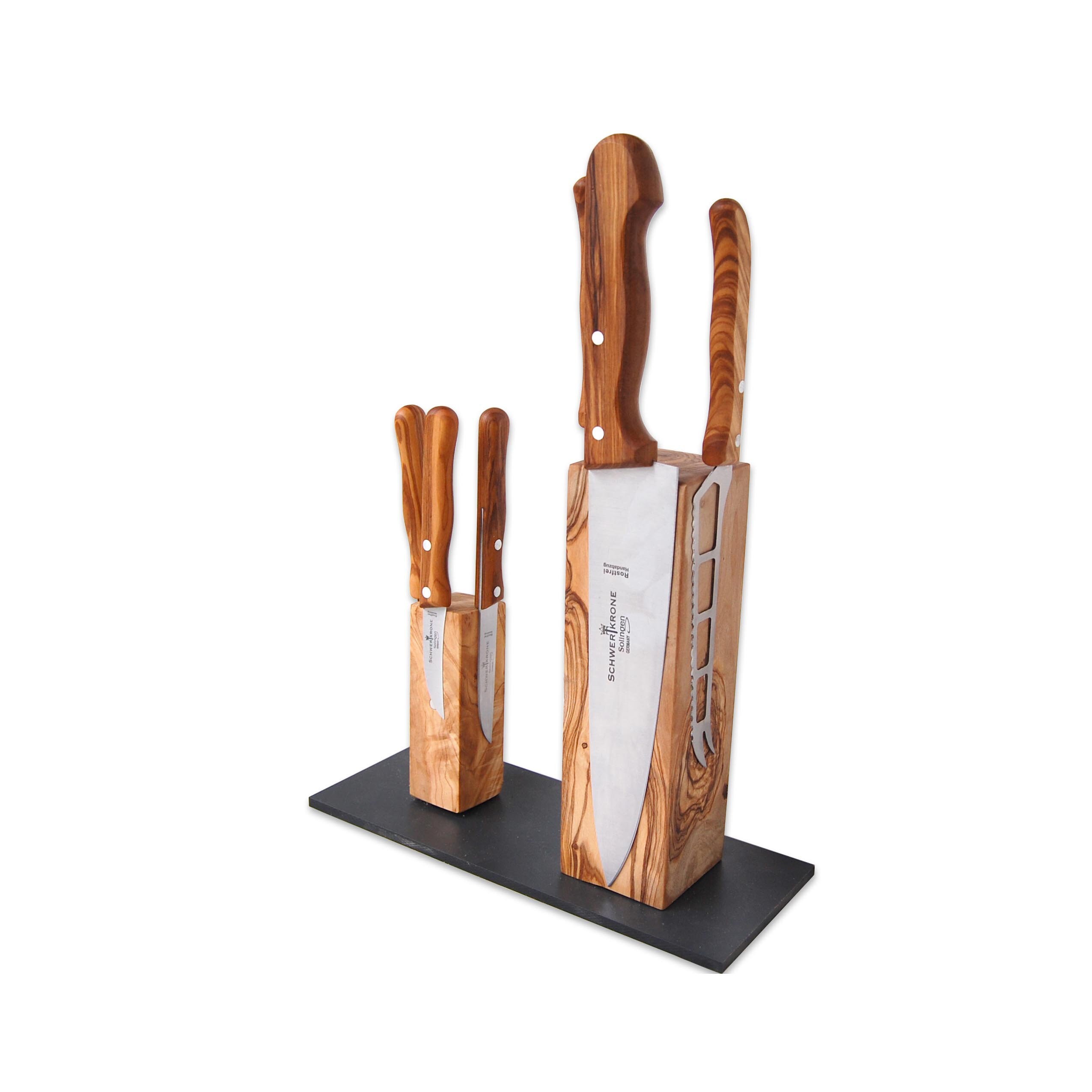 Knife block DOUBLE made of olive wood Etsy