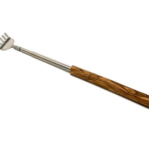 Extendable back scratcher LUXURY olive wood handle Telescopic function, extendable