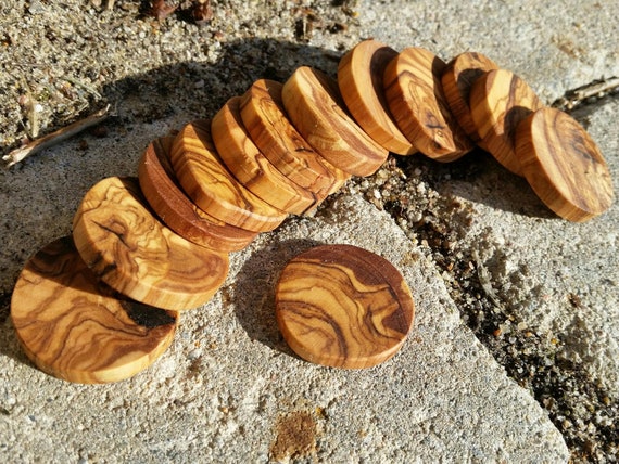 10x dischi di legno rotondi/dischi di ramo fai da te in legno d'ulivo circa  Ø 3 cm -  Italia