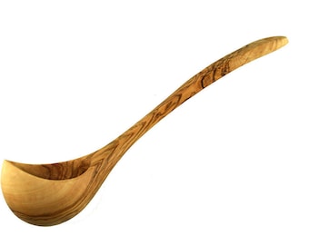 Ladle for kitchen or sauna, approx. 30 cm / 11.8 inches made of olive wood