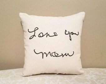 Personalized Handwriting Pillow, Loss of Mother Gift for Daughter, Mothers Day Memorial Gift