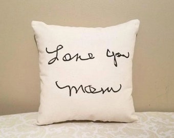 Cojín personalizado con escritura a mano, regalo para hija en memoria de su madre, regalo conmemorativo del Día de la Madre.