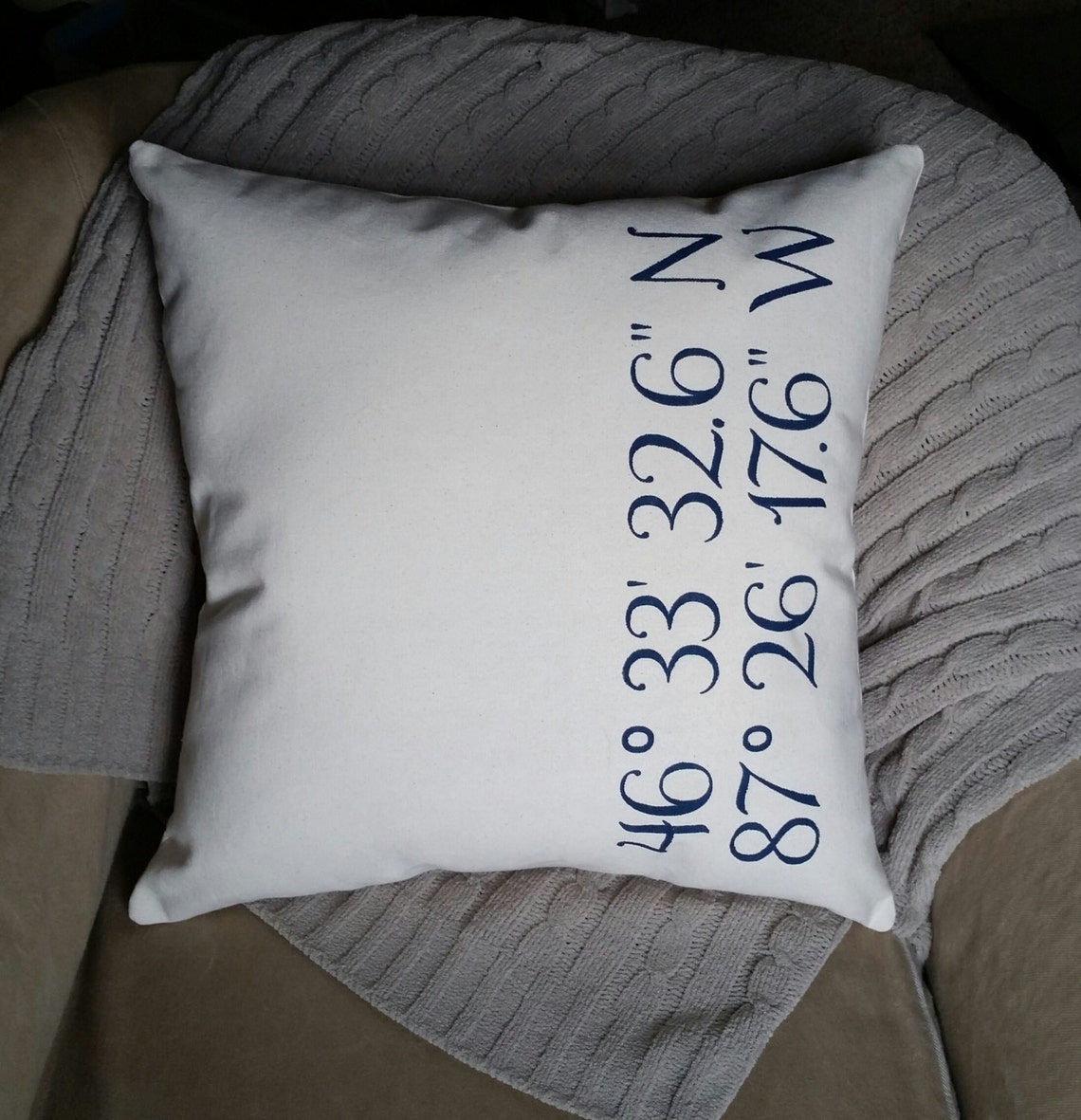 GPS Coordinates Gift Pillow New Home Gift Proposal Gift Etsy