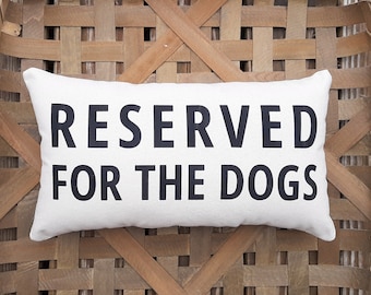 Almohada lumbar reservada para perros: regalo de lona de algodón para amantes de las mascotas