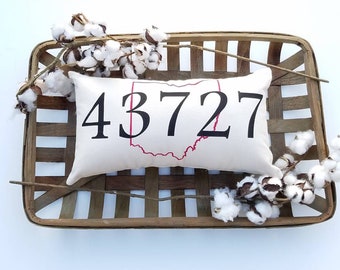 Personalized Zip Code Pillow | New Home Housewarming Gift | Personalized Pillow | Dorm Decor | Rustic Home Decor | Farmhouse Decor