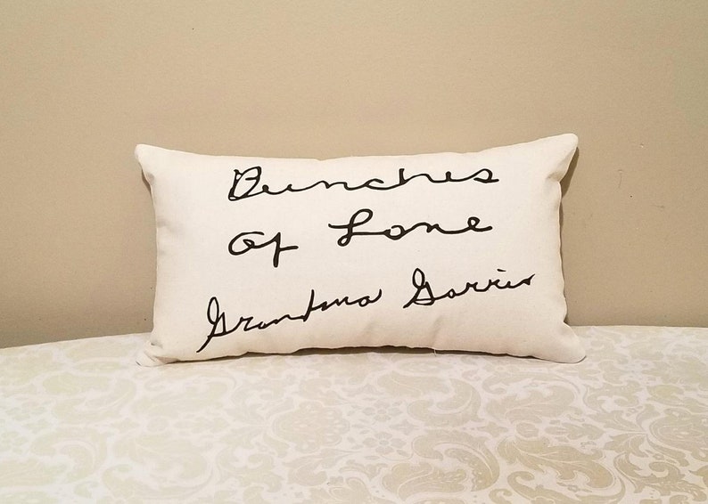 Handwriting Pillow Remembrance Gifts Handwriting In Memory of Mom In Memory of Dad In Memory of Grandma Grandpa 14x14 or 18x10 image 6