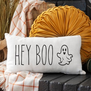 Hey Boo Halloween Pillow Cute Ghost Halloween Party Spooky Gift for Friend