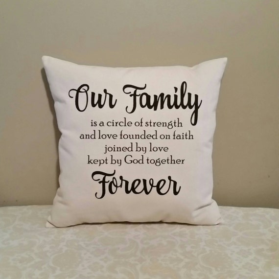 Family Pillow Family Is Forever Gifts For Families Pillows With Words Gifts For Women Living Room Decor Family Room Decor