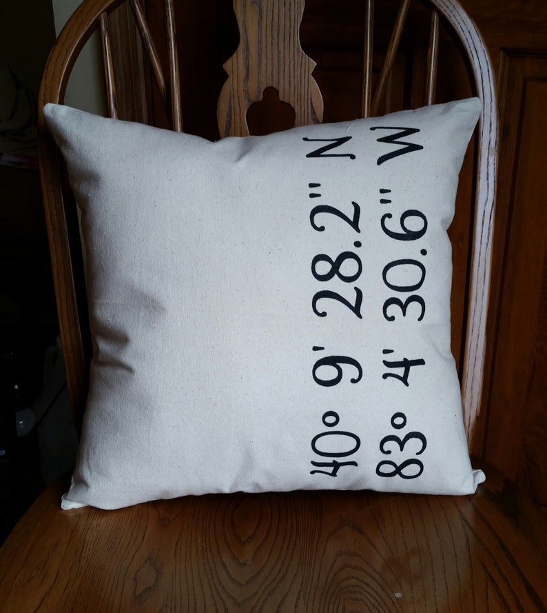 GPS Coordinates Gift Pillow New Home Gift Proposal Gift Etsy