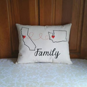 Long Distance Best Friend Gifts State to State Pillow Miles Apart But Close at Heart Bridesmaid Gift BFF Gifts Miss you gift image 2
