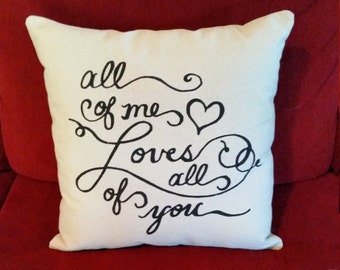 All of me loves all of you | John Legend song lyrics | Anniversary Gifts for Women | Cotton Anniversary Gift for Her | Gifts for Husband