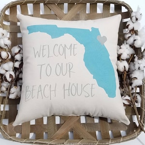 Customized Coastal Home Pillow for Beach Lovers, Welcome Beach House Decor