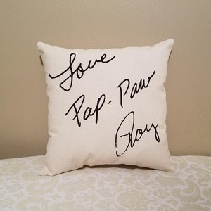 Handwriting Pillow Remembrance Gifts Handwriting In Memory of Mom In Memory of Dad In Memory of Grandma Grandpa 14x14 or 18x10 image 5