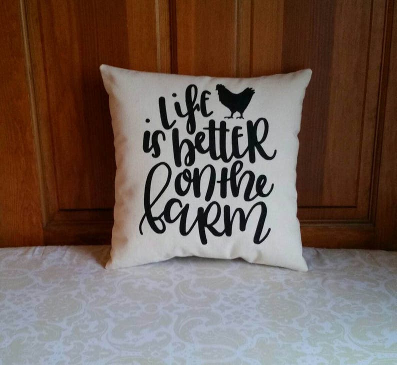 Life is Better on the Farm Farmhouse Pillows Rooster Etsy