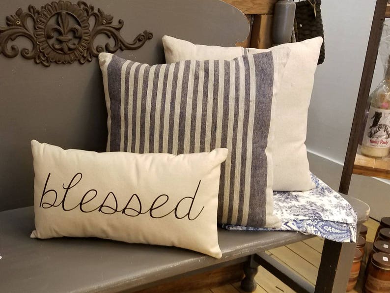 Blessed Pillow Modern Farmhouse Pillows Farmhouse Decor Etsy
