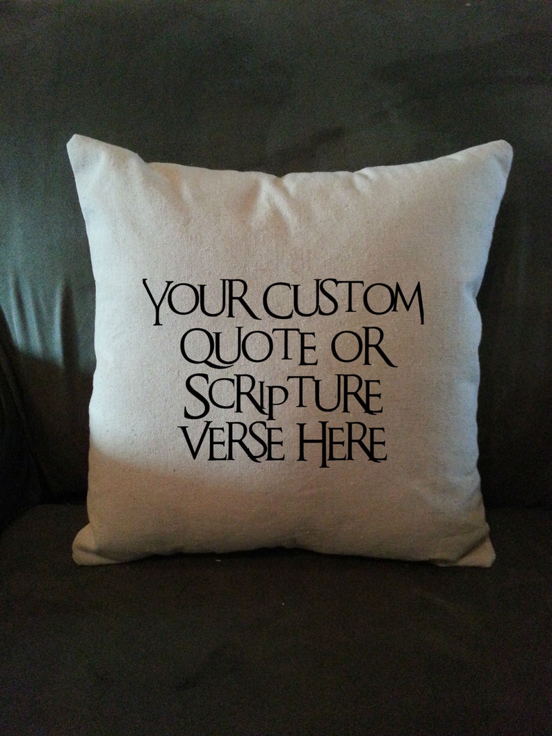 Custom Quote Pillow 18x18 Inch Square Custom Scripture Etsy