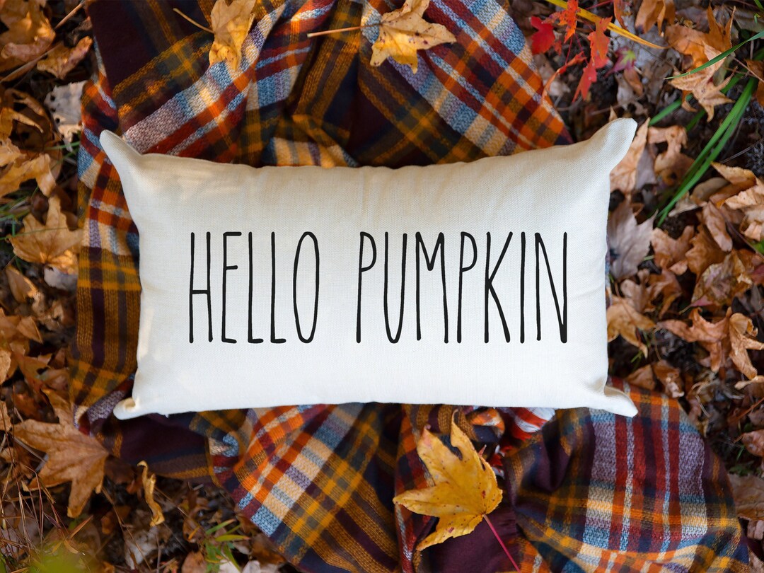 Hello Pumpkin Lumbar Pillow Pumpkin Spice Season Gifts for Etsy