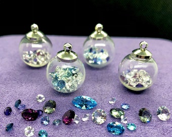 Swarovski Crystal Globe Charm - Glass Globe Pendant - Crystal Globe Progress Keeper - Globe Stitch Marker