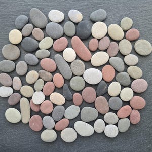Colourful Pebbles 300g: 80 Rounded and Elongated Stones / Pebble Art Supply