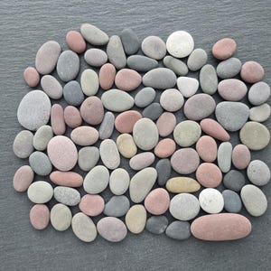 Colourful Pebbles 300g: 80 Rounded and Elongated Stones / Pebble Art Supply
