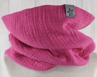 Lusslipsjaal van mousseline in roze, sjaal voor meisjes en kinderen