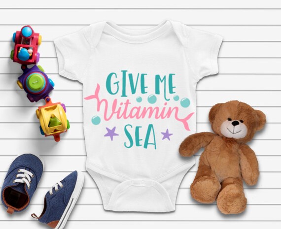 All I need is vitamin Sea Onesie\u00ae-Funny Baby Onesie\u00ae-Cute baby Onesie\u00ae-Baby Shower Gift-Baby Girl-Baby Boy-newborn-summer-beach
