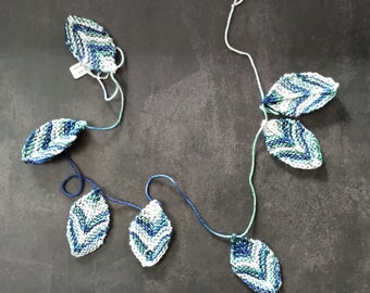 Knitted Leaf Garland, Home Decor